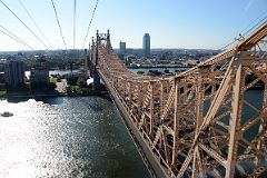 10 New York City Roosevelt Island Tramway Next To Ed Koch Queensboro Bridge Crossing East River With View Of Roosevelt Island And Queens Queensbridge Park and Hunters Point With Citibank Tower